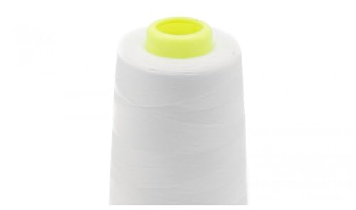 Overlockgarn | 3000 yard/Kone | Stärke 120, Garn für Overlock-Nähmaschinen (500 weiß) von QT