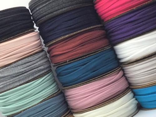 Paspelband Jersey | Jerseypaspel | 10mm breit | viele Farben | Länge ab 1m | Meterware (aqua) von QT