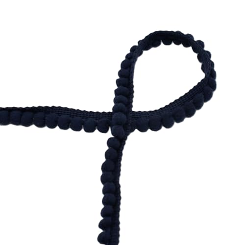 Pomponborte mikro 6 mm breit – Meterware ab 3 m – dekorative Borte für Kleidung, Kissen, Vorhänge, DIY & Accessoires – in vielen Farben erhältlich – Zierborte zum Aufnähen (marine) von QT