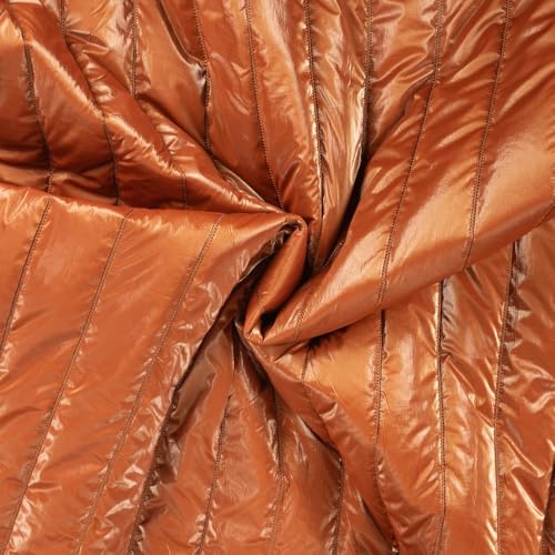 Stepper Steppstoff Jackenstoff Quilt | KARLA | 4 Farben | zum Nähen von Bekleidung wie Jacken und Mäntel | Meterware | ab 0,5 m (Cognac) von QT