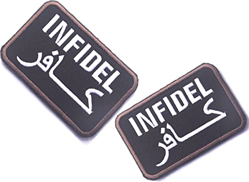 Infidel Aufnäher, taktisches Moral-Abzeichen, Klettverschluss, bestickt, 2 Stück von QTAOEIONG