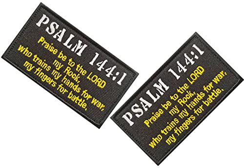 Kompatibel mit Psalm 144:1 BNW Patch Tactical Moral Badge Hook and Loop Embroidered Patch 2 Stück von QTAOEIONG
