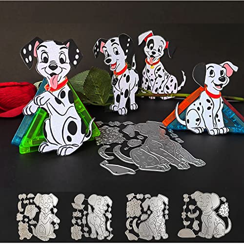 4 Sets gepunktete Hunde Stanzformen für Kartenherstellung, entzückende Welpen, Metall-Stanzformen, Karbonstahl, Prägeschablone, Form für DIY, Scrapbooking, Papier, Basteln, Fotoalbum 4 Sets gepunktete Hunde Stanzformen für Kartenherstellung, entzückende Welpen, Metall-Stanzformen, Karbonstahl, Prägeschablone, Form für DIY, Scrapbooking, Papier, Basteln, Fotoalbum von QTOOLS