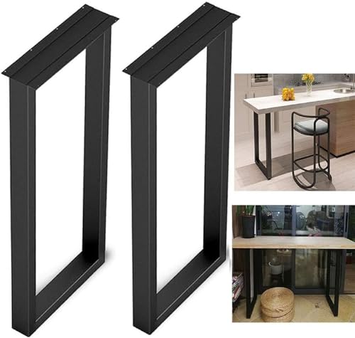 Industrielle Metall-Tischbeine, hoch, 101,6 cm, modern, robust, hoch, Küchen-Esstischbeine, verstellbare U-förmige Konsolentisch, Sockel, Möbelbeine, für Couchtisch, Esstisch, Schwarz, 2 Stück Industrielle Metall-Tischbeine, hoch, 101,6 cm, modern, robust, hoch, Küchen-Esstischbeine, verstellbare U-förmige Konsolentisch, Sockel, Möbelbeine, für Couchtisch, Esstisch, Schwarz, 2 Stück von QTQHOME