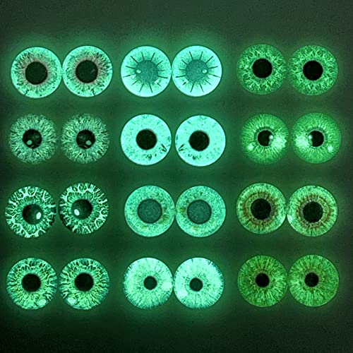 QTTLLI Glas-Cabochons für Schüleraugen, 25 mm, rund, 25 mm, leuchtet im Dunkeln, 25 mm von QTTLLI