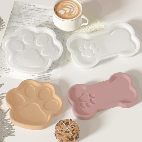 Silikonform für Hunde- und Katzenpfoten, Epoxidharz, Gießplatte, Größe 12,7 cm - 15,2 cm, 2 Stück von QTTLLI