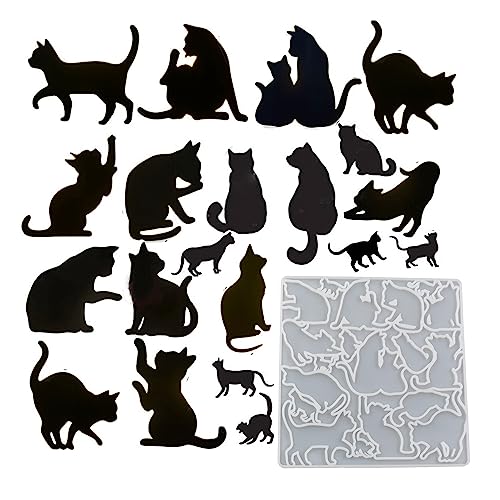Silikonform für Katzenanhänger, Epoxidharz, Gießform, niedliche Katze, für selbstgemachte Halsketten, Ohrringe, Schlüsselanhänger Silikonform für Katzenanhänger, Epoxidharz, Gießform, niedliche Katze, für selbstgemachte Halsketten, Ohrringe, Schlüsselanhänger von QTTLLI