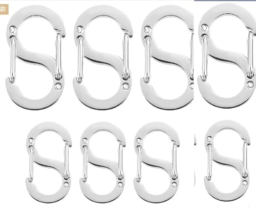 QTTRPCU 8 Stück Kettenverschluss Silber, Schmuckverschluss Edelstahl, Halskette Verschluss, Edelstahl-S-Lock-Armband-Verbindungs-Halsketten-Clip, 2 Größen QTTRPCU 8 Stück Kettenverschluss Silber, Schmuckverschluss Edelstahl, Halskette Verschluss, Edelstahl-S-Lock-Armband-Verbindungs-Halsketten-Clip, 2 Größen von QTTRPCU