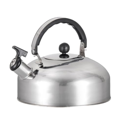 Flötenkessel aus Edelstahl für Herdplatte, Pfeifkessel, Teekanne mit Gasdeckel, Teekanne für Herd, Kaffee, Getränke, Kessel, Teekessel (A, 4L) von QTYQWC