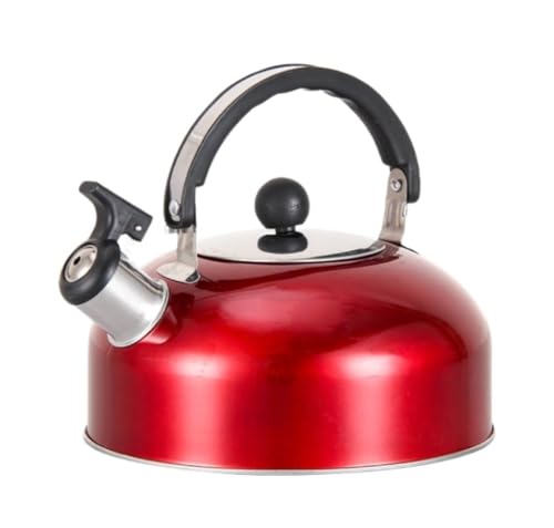 Flötenkessel aus Edelstahl für Herdplatte, Pfeifkessel, Teekanne mit Gasdeckel, Teekanne für Herd, Kaffee, Getränke, Kessel, Teekessel (A, 4L) von QTYQWC