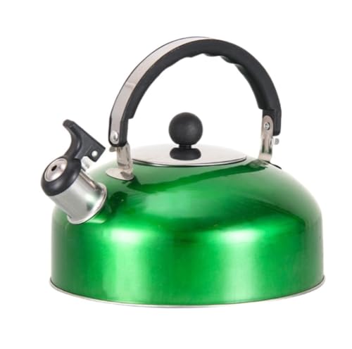 Flötenkessel aus Edelstahl für Herdplatte, Pfeifkessel, Teekanne mit Gasdeckel, Teekanne für Herd, Kaffee, Getränke, Kessel, Teekessel (A, 4L) von QTYQWC