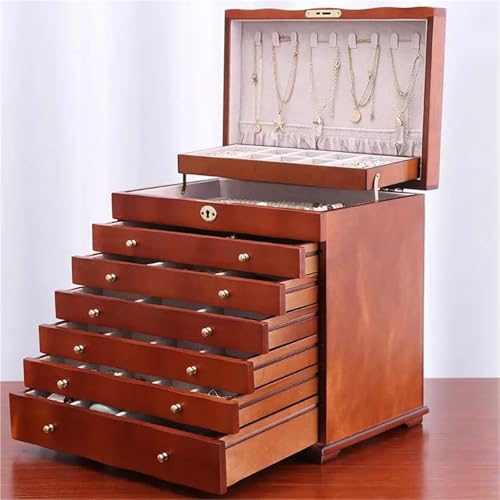 Halsketten-Organizer, Schmuckkästchen, Organizer, Präsentationsständer, Aufbewahrung, Ring, Halskette, Präsentationsständer, große Größe, Massivholz, Schmuckschatulle, Schublade, Ohrringe (33 x 23 x Halsketten-Organizer, Schmuckkästchen, Organizer, Präsentationsständer, Aufbewahrung, Ring, Halskette, Präsentationsständer, große Größe, Massivholz, Schmuckschatulle, Schublade, Ohrringe (33 x 23 x von QTYQWC