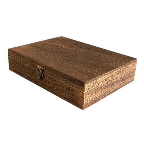 Halsketten-Organizer, abschließbar, aus Holz, staubdicht, exquisite Aufbewahrungsbox mit Schloss, Schatztruhe, Schmuckkästchen, Schmuckkästchen, Aufbewahrung (26 x 20 x 6 cm), Ohrring-Schmuckkästchen von QTYQWC