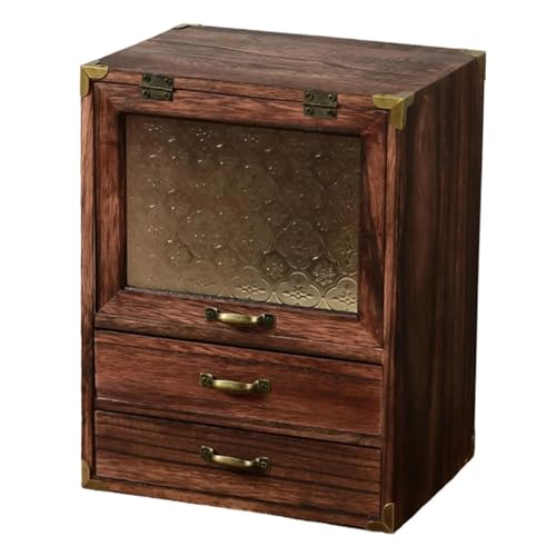 Halsketten-Organizer-Box, tragbarer Make-up-Koffer für Schlafzimmer, Badezimmer, Schminktisch, Arbeitsplatte, Make-up-Organizer mit Schublade, Hautpflege (24 x 17 x 31 cm), Ohrring-Schmuckkästchen von QTYQWC