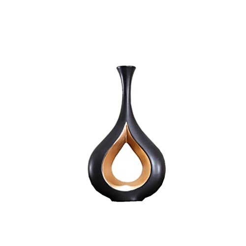 Keramikvase, goldfarben, ausgehöhlt, abstrakte Geometrie, hohl, modern, Blumenvase, Blumenarrangement, Kunsthandwerk, Dekoration Keramikvase, goldfarben, ausgehöhlt, abstrakte Geometrie, hohl, modern, Blumenvase, Blumenarrangement, Kunsthandwerk, Dekoration von QTYQWC