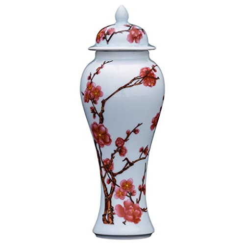 Porzellanvase mit Deckel, chinesischer orientalischer Stil, antikes Porzellan, Tempelglas, Dekoration, für Tafelaufsatz, Weiß Porzellanvase mit Deckel, chinesischer orientalischer Stil, antikes Porzellan, Tempelglas, Dekoration, für Tafelaufsatz, Weiß von QTYQWC