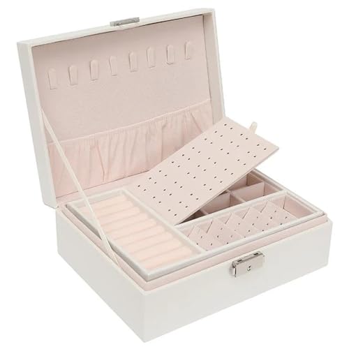 QTYQWC Halsketten-Organizer, Oxidationsleder-Schmuckschatulle, 2024, hochwertiger exquisiter Ring, Anti(23 x 17 x 19 cm), Ohrring-Schmuckkästchen, Halsketten-Schmuckschatulle (Typ C) von QTYQWC