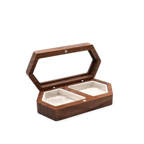 QTYQWC Halsketten-Organizer, Ringbox, Schmuckaufbewahrung, Zeremonie, Ring, personalisierbar, Antragsring, rustikal, für Mädchen, Walnussholz, Ohrring-Schmuckschatulle, Halskette, Schmuckschatulle (B) QTYQWC Halsketten-Organizer, Ringbox, Schmuckaufbewahrung, Zeremonie, Ring, personalisierbar, Antragsring, rustikal, für Mädchen, Walnussholz, Ohrring-Schmuckschatulle, Halskette, Schmuckschatulle (B) von QTYQWC