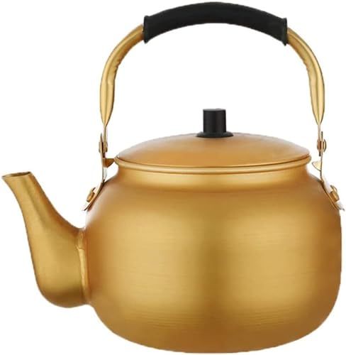 Teekessel aus Aluminium für Herdplatte, Teekessel, dicke Teekanne, Heißwasserkessel, Kochkessel für Zuhause, Küche, Gasherd, Wasserkocher, Pfeife, Wasserkocher, Teekessel (4 l) von QTYQWC
