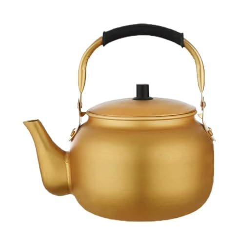 Teekessel aus Aluminium für Herdplatte, Teekessel, dicke Teekanne, Heißwasserkessel, Kochkessel für Zuhause, Küche, Gasherd, Wasserkocher, Pfeife, Wasserkocher, Teekessel (4 l) von QTYQWC