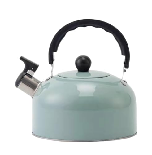 Teekessel für Herdplatte, Teekessel, Teedose, Campingkocher, Kunststoff, Terrarium, elektrischer Teekessel, Teekessel, Edelstahl, Pfeife, Teekessel (grün) von QTYQWC
