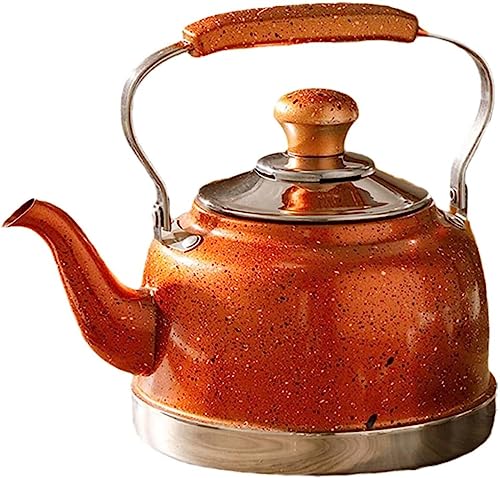 Teekessel für Herdplatte, Teekessel mit Tee-Abfluss, universeller Herdkessel, Edelstahl, Teekanne für Induktionsherd, Pfeife, Teekessel (D,1,5 l) von QTYQWC