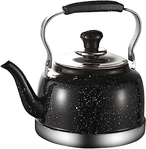 Teekessel für Herdplatte, Teekessel mit Tee-Abfluss, universeller Herdkessel, Edelstahl, Teekanne für Induktionsherd, Pfeife, Teekessel (D,1,5 l) von QTYQWC