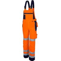 QUALITEX® unisex Warnschutz-Latzhose orange, marine Größe 102 von QUALITEX®