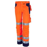 QUALITEX® unisex Warnschutzhose orange, marine Größe 102 von QUALITEX®