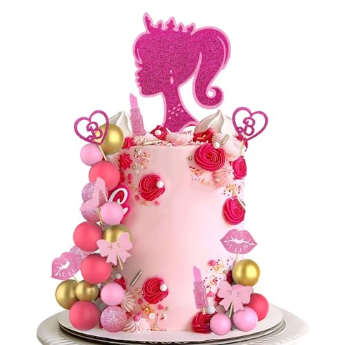 31 Stück Tortendeko Mädchen，Happy Birthday Tortendeko Geburtstag， Barbie Tortendeko，Cake Topper Geburtstag Küchendeko，Prinzessin Geburtstag Deko von QUANMAITONG