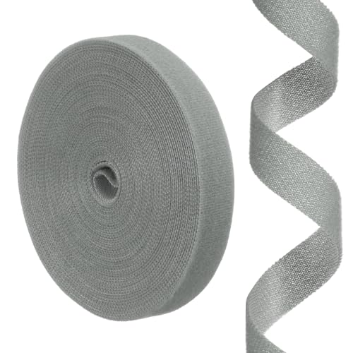 QUARKZMAN 0.8" x 33 Fuß Klett Rolle Gurte Mehrzweck Klett band mit Klebe Kabelbinder Organisieren Gurt Verschluss Rolle für Zuhause Büro Grau von QUARKZMAN