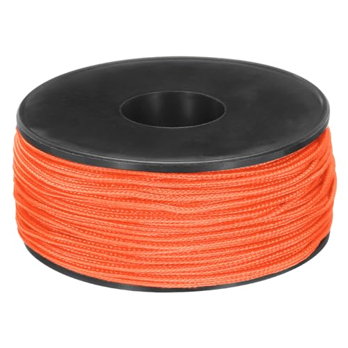 QUARKZMAN 1,18 mm x 164 Fuß Paracord Micro Cord Seil 100 LB Polyester geflochtene Kordelspule für Camping Outdoor Schmuck Armband, Dunkelorange QUARKZMAN 1,18 mm x 164 Fuß Paracord Micro Cord Seil 100 LB Polyester geflochtene Kordelspule für Camping Outdoor Schmuck Armband, Dunkelorange von QUARKZMAN