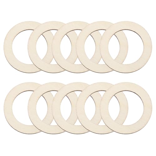QUARKZMAN 1,2 Zoll Unvollendete Holzringe Natürliche Holzringe Kreis Flache Runde Form Ornamente Holzstücke für Rahmen, DIY Bastelprojekte, Malerei, Wohnkultur, 100 Stück von QUARKZMAN