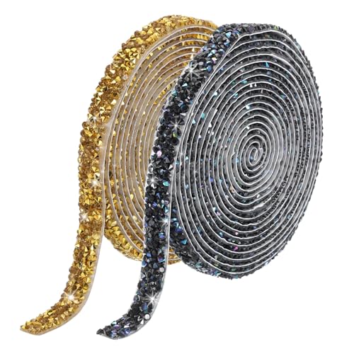QUARKZMAN 1 Set Harz-Strassband 6 Yards x 10mm Selbstklebendes Diamant-Strassband für Kleidung DIY Basteln Schwarz AB & Gold QUARKZMAN 1 Set Harz-Strassband 6 Yards x 10mm Selbstklebendes Diamant-Strassband für Kleidung DIY Basteln Schwarz AB & Gold von QUARKZMAN