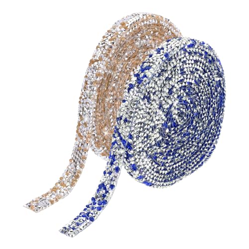 QUARKZMAN 1 Set Strassstein-Borte 6 Yards x 0,4 Zoll Selbstklebendes Silberbasis Champagner + Silberbasis Tiefblauer Diamant für DIY-Bastelarbeiten QUARKZMAN 1 Set Strassstein-Borte 6 Yards x 0,4 Zoll Selbstklebendes Silberbasis Champagner + Silberbasis Tiefblauer Diamant für DIY-Bastelarbeiten von QUARKZMAN