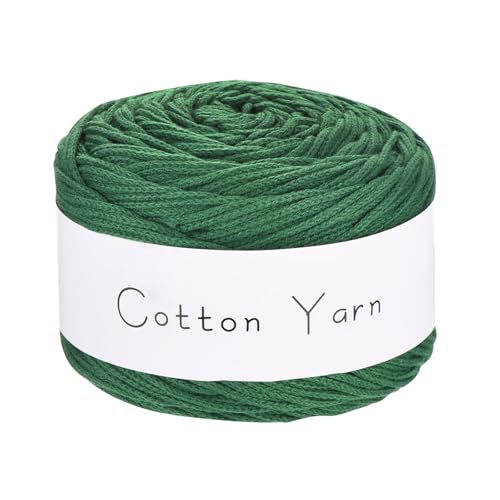 QUARKZMAN 1 Strang Baumwollgarn, 100% Baumwoll-Chunky-Garn zum Handstricken, Deckengarn zum Häkeln Jeder von 102g/3,60oz (Pro Strang 150m/164 Yard)/Grasgrün von QUARKZMAN