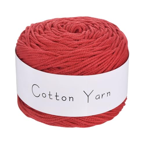 QUARKZMAN 1 Strang Baumwollgarn, 100% Baumwoll-Chunky-Garn zum Handstricken, Deckengarn zum Häkeln Jedes von 101g/3,56oz (Pro Strang 150m/164 Yard)/Rot von QUARKZMAN