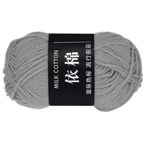QUARKZMAN 1 Strang Baumwollgarn, 60% Baumwolle, 40% Acrylgarn Häkelgarn, Deckengarn zum Häkeln Jedes von 48g/1,69oz (Pro Strang 80m/87,5 Yard) /Grau von QUARKZMAN