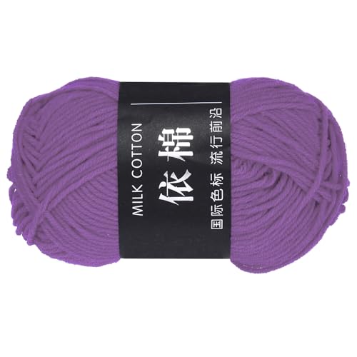 QUARKZMAN 1 Strang Baumwollgarn, 60% Baumwolle, 40% Acrylgarn Häkelgarn, Deckengarn zum Häkeln Jedes von 48g/1,69oz (Pro Strang 80m/87,5 Yard) /Lila von QUARKZMAN