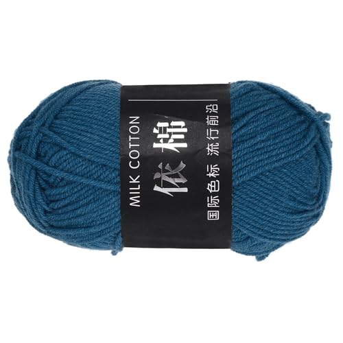 QUARKZMAN 1 Strang Baumwollgarn, 60% Baumwolle, 40% Acrylgarn Häkelgarn, Deckengarn zum Häkeln Jedes von 48g/1,69oz (Pro Strang 80m/87,5 Yard) /Marineblau von QUARKZMAN