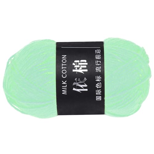 QUARKZMAN 1 Strang Baumwollgarn, 60% Baumwolle, 40% Acrylgarn Häkelgarn, Deckengarn zum Häkeln Jedes von 49g/1,73oz (Pro Strang 80m/87,5 Yard) /Wassergrün von QUARKZMAN