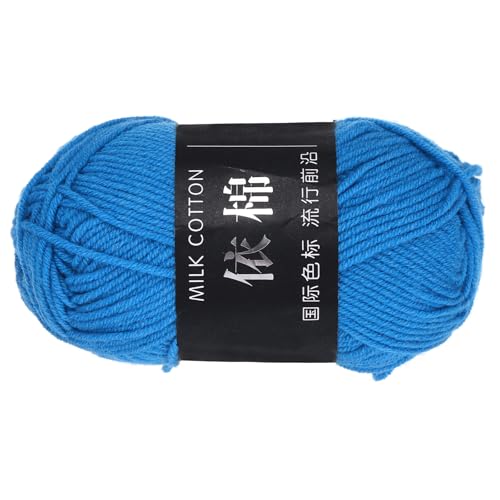 QUARKZMAN 1 Strang Baumwollgarn, 60% Baumwolle, 40% Acrylgarn Häkelgarn, Deckengarn zum Häkeln Jedes von 50g/1,76oz (Pro Strang 80m/87,5 Yard) /Blau von QUARKZMAN