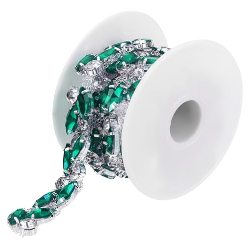QUARKZMAN 1 Yard 0.6 Zoll Strassbesatz Kristall Bling Strasskette Applikationsstreifen für Basteln DIY Kleidung Nähen Verzierungen, Grün QUARKZMAN 1 Yard 0.6 Zoll Strassbesatz Kristall Bling Strasskette Applikationsstreifen für Basteln DIY Kleidung Nähen Verzierungen, Grün von QUARKZMAN