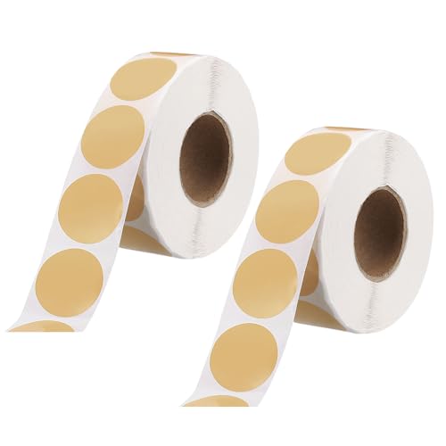 QUARKZMAN 1-Zoll-Kreis-Punktaufkleber Farbcodierungsetiketten Blank Round Label Wasserdichter Aufkleber für Umschlag Dokument Organisieren Geschenkbox (Braun, 2 Rollen, 2000 Stück/Rolle) von QUARKZMAN