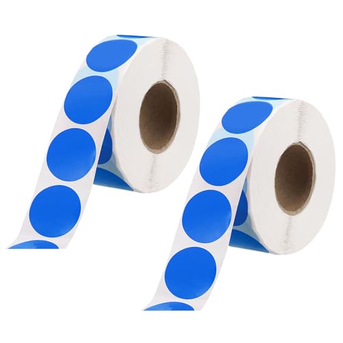QUARKZMAN 1-Zoll-Kreis-Punktaufkleber Farbcodierungsetiketten Blank Round Label Wasserdichter Aufkleber für Umschlagdokument Organisieren Geschenkbox (Dunkelblau, 2 Rollen, 2000 Stück) von QUARKZMAN