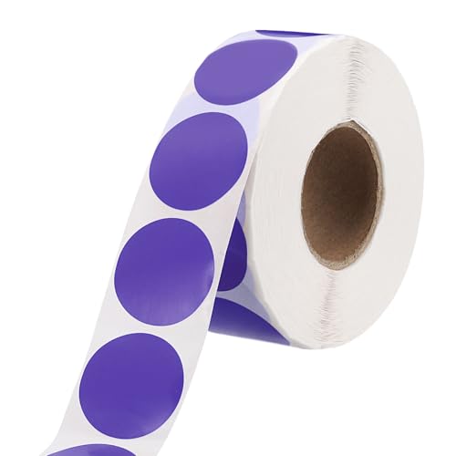 QUARKZMAN 1-Zoll-Kreis-Punktaufkleber Farbcodierungsetiketten Blank Round Label Wasserdichter Aufkleber für Umschlagdokument Organisieren Geschenkbox (Helllila, 1 Rolle, 1000 Stück) von QUARKZMAN