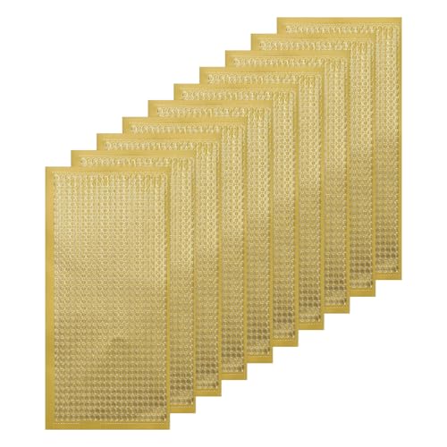 QUARKZMAN 10 Blatt Nagel Gold Kunst Aufkleber Aufkleber 3D Ketten Linie Metallic Aufkleber Holographische Selbstklebend für Nagel Scrapbook DIY Dekoration von QUARKZMAN