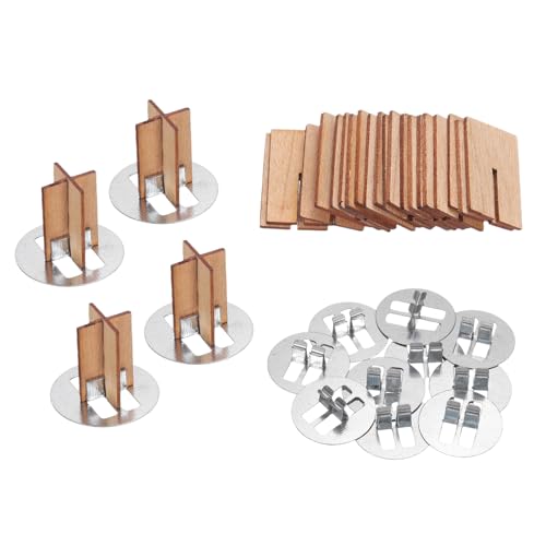 QUARKZMAN 10 Set Holzdochte, 0,5 x 0,8 Zoll Natürliche Holzdochte mit Ständer Kreuzform Kerne für Kerzenherstellung von QUARKZMAN