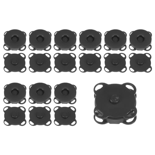 QUARKZMAN 10 Sets magnetische Druckknöpfe, 1,4 cm, Metallverschlüsse, Magnetverschlüsse zum Aufnähen, Ersatz-Magnetverschlüsse für Geldbörsen, Kleidung, Tragetaschen, Basteln, Schwarz von QUARKZMAN