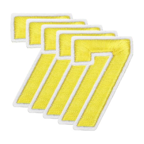 QUARKZMAN 10 Stk. Nummern-Patches 2,4" Höhe Nummer 7 Bestickte Dekorative Reparatur-Patches zum Aufbügeln/Nähen auf Stickerei-Applikationen für Dekor Kleidung Schuhe DIY Handwerk, Gelb QUARKZMAN 10 Stk. Nummern-Patches 2,4" Höhe Nummer 7 Bestickte Dekorative Reparatur-Patches zum Aufbügeln/Nähen auf Stickerei-Applikationen für Dekor Kleidung Schuhe DIY Handwerk, Gelb von QUARKZMAN